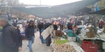 Pa distancë, as maska e doreza! Situatë kaotike në tregun e Lushnjes