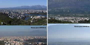 FOTO që flet sa 1 mijë fjalë! Tirana para dhe pas koronavirusit, shikoni ndryshimin e madh