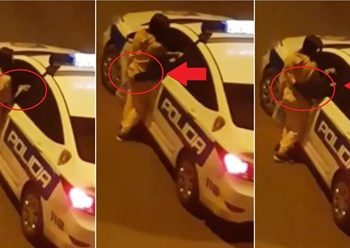 Skandal/ Efektivi i policisë në shërbim bën skena të turpshme, prek në vende intime vajzën në mes të rrugës (Video)