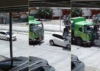 VIDEO/ Shikoni si përplasen 3 makina! Aksident i frikshëm por  fati i çuditshëm!