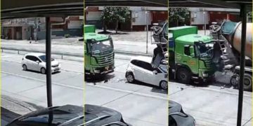 VIDEO/ Shikoni si përplasen 3 makina! Aksident i frikshëm por  fati i çuditshëm!