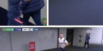 Çmenduri në ndeshjen Tottenham-Chelsea/ Futbollisti lë ndeshjen dhe shkon në tualet, trajneri Mourinho e ndjek nga pas për ta rikthyer në lojë (Video)