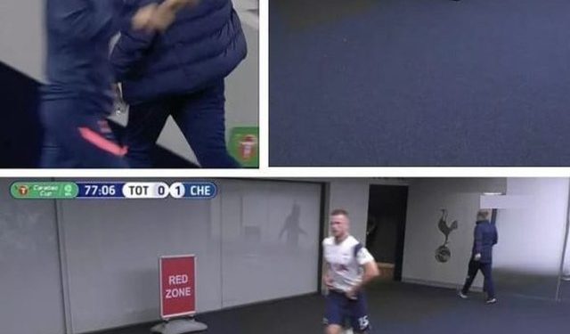 Çmenduri në ndeshjen Tottenham-Chelsea/ Futbollisti lë ndeshjen dhe shkon në tualet, trajneri Mourinho e ndjek nga pas për ta rikthyer në lojë (Video)