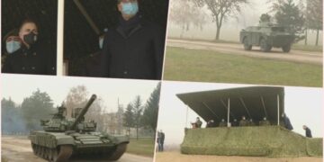 FOTO/ Vuçiç i kërcënoi me luftë, tanket serbe parakalojnë pak kilometra larg kufirit me Kosovën