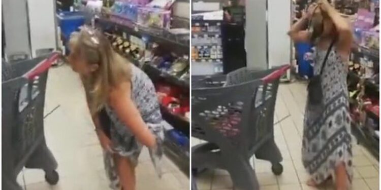 E pazakontë! Gruaja lë nam në mes të supermarketit: Heq mbathjet dhe i përdor për… (Videoja që po thyen rrjetin)