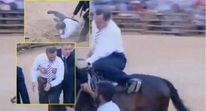 Ja si e pëson Erdogan! Nuk arrin të qëndrojë as një minutë në shpinën e kalit: Rrëzohet keq duke rrezikuar jetën (Video)