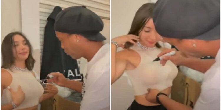 Fansja i kërkon autograf në vendin intim, reagimi i Ronaldinhos bëhet viral