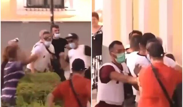 VIDEO/ Momenti kur shqiptari sulmohet nga familjarët e viktimës: “Qen m***, të q***a ropt”