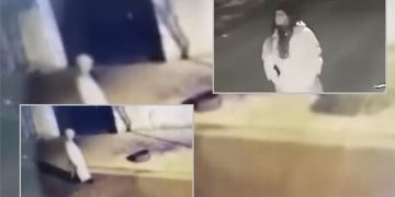 VIDEO/ Panik dhe tmerr tek qytetarët: E kamufluar dhe e armatosur, vajza në Lezhë patrullon natën me revole në dorë