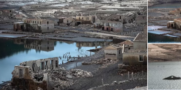 Qyteti fantazëm ngrihet në sipërfaqe nga thellësitë, 30 vjet pas largimit të familjeve spanjolle për krijimin e rezervuarit