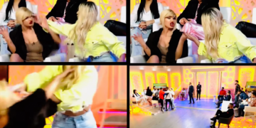 Konkurrentet shqiptare rrihen me grushte me njëra-tjetrën në një nga emisionet groteske në TV: Po mbylle të thashë! (Video)