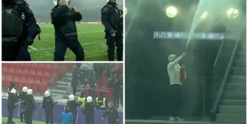 Skandal në Tirana-Vllaznia, tifozët hapin fikëset e zjarrit dhe thyejnë stola: Dështon ”prova” para syve të UEFA-s