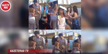 VIDEO/ Martohet aktorja e njohur turke, por detaji shqiptar mori gjithë vëmendjen. Dëgjoni me cilin këngë të njohur feston çifti
