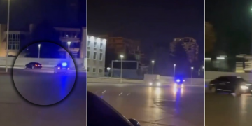 Video epike! Benzi i “le targën” makinës së policisë, ndjekje si në filma në mes të Tiranës