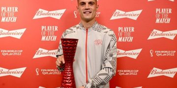 FOTO LAJM: Nuk ka dyshime, FIFA zgjedh Granit Xhaken më të mirin e ndeshjes